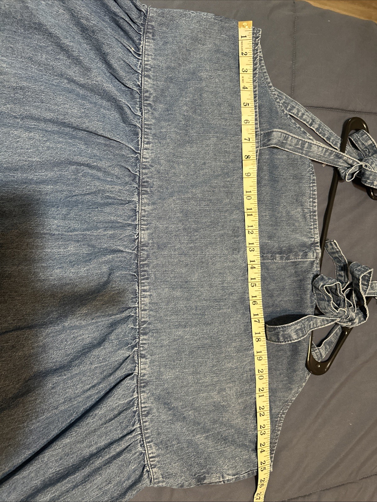 City Chic Ankle Length Tie Denim Chambray Dress Woman’s Plus Size 22 NWT