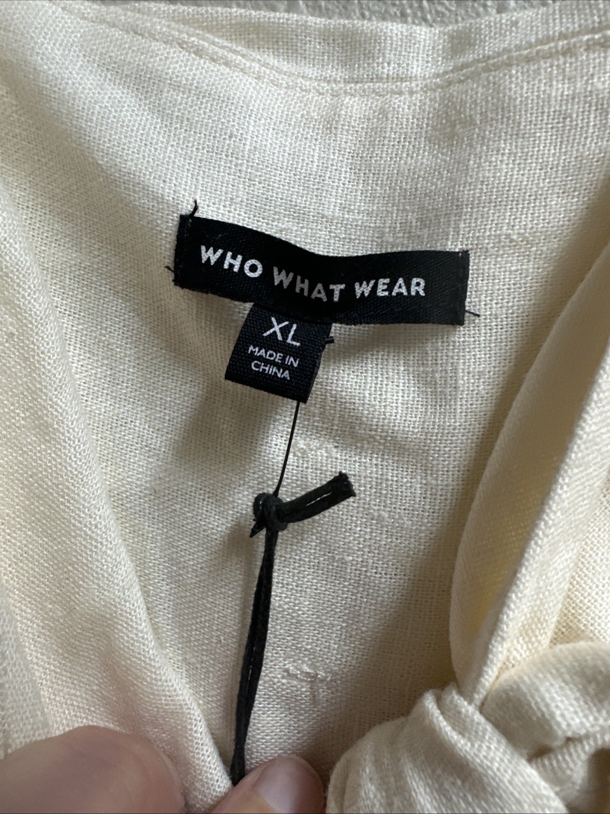 NWT Who What Wear Women’s Linen Dress XL Portrait Summer Vacation Beach Cream