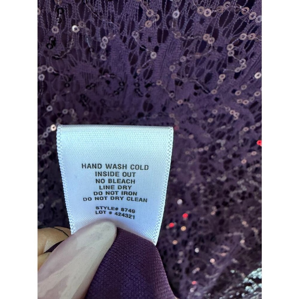 Roz & Ali Purple Sequined Midi Dress