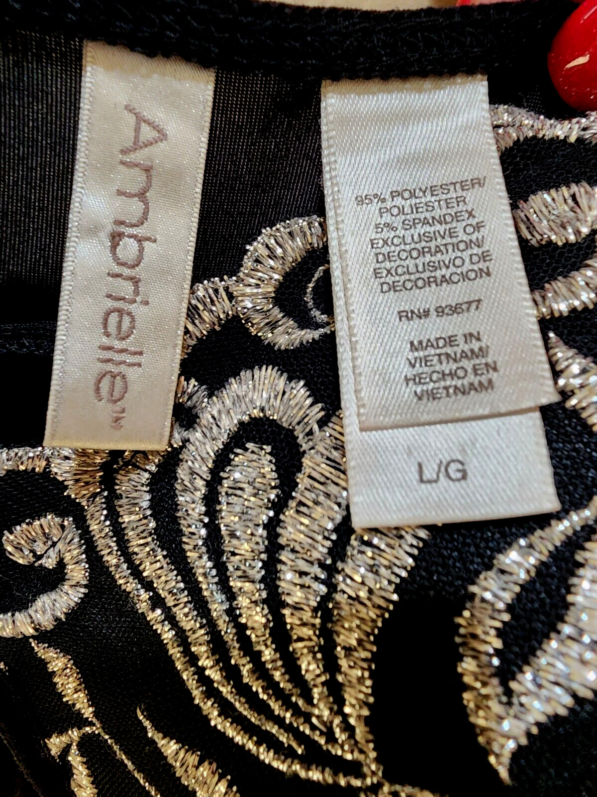 Vintage Ambrielle Silver Thread Embriodered Bodice Firm Cups Stretch Dress Night