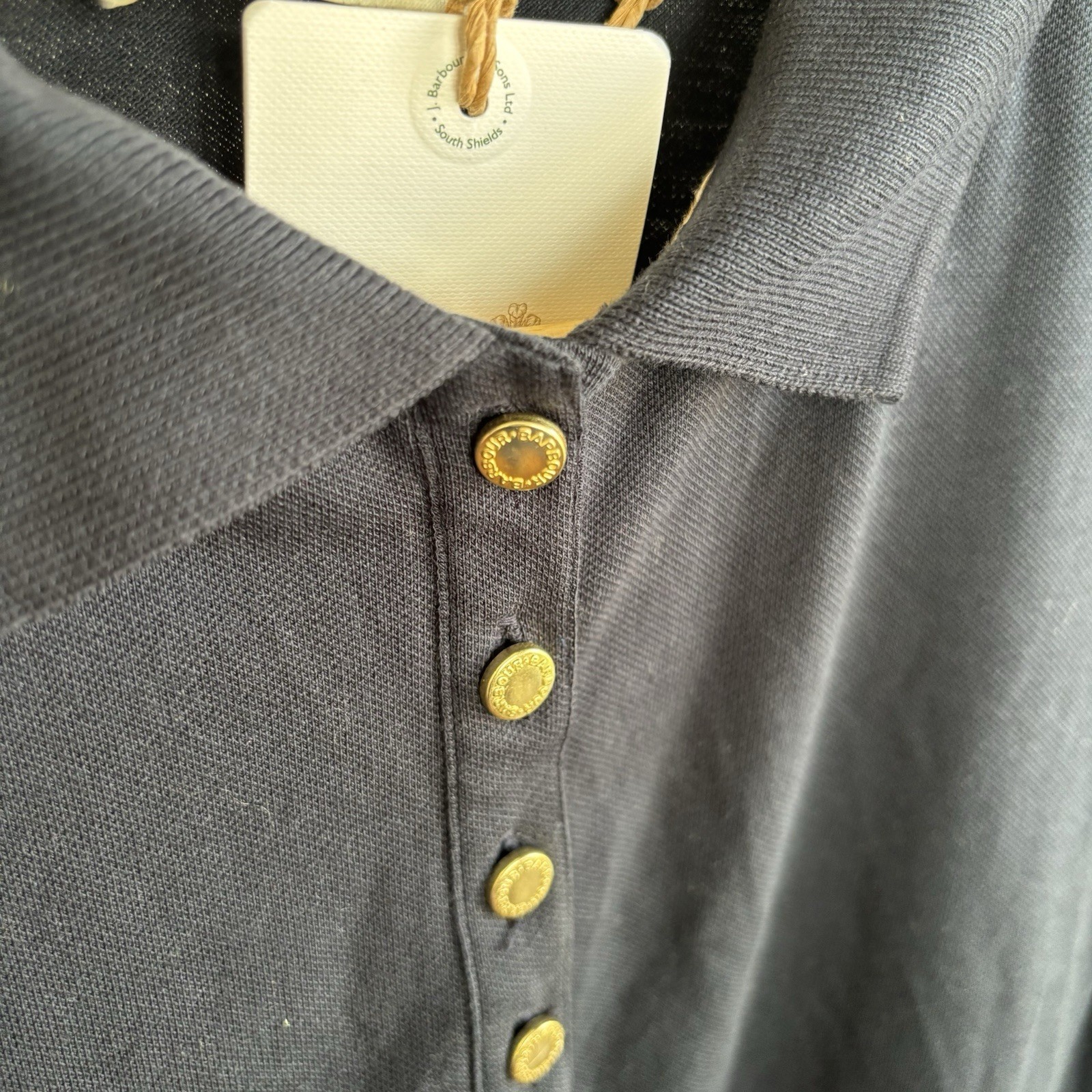Barbour Women’s 8 Celeste Midi Polo Dress Navy Stretch Cotton Fit & Flare NWT