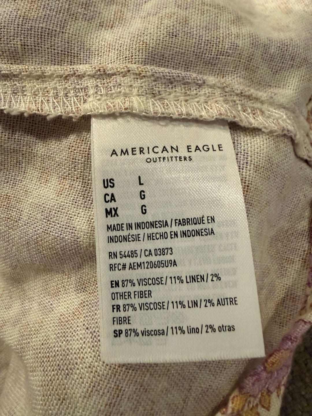 American Eagle Floral Print Ruffled Mini Dress Sz.L BNWT