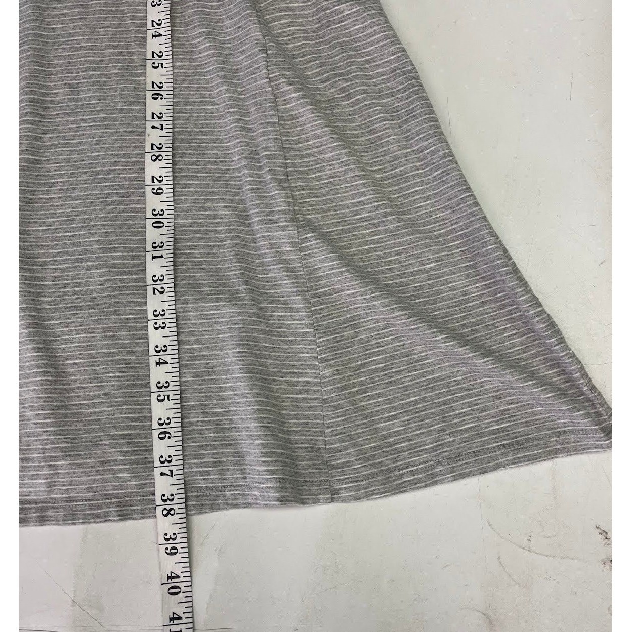 Toad&Co Womens Windmere SS Dress XL Grey Striped Organic Cotton Tencel T1772802