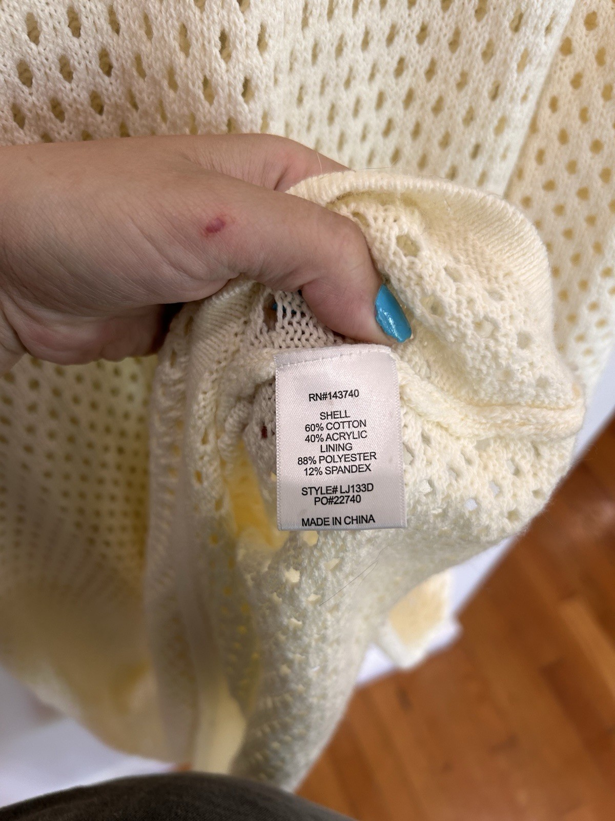 Hyacinth House Tuckernuck Cream Knit Long Sleeve Amanyara Dress M