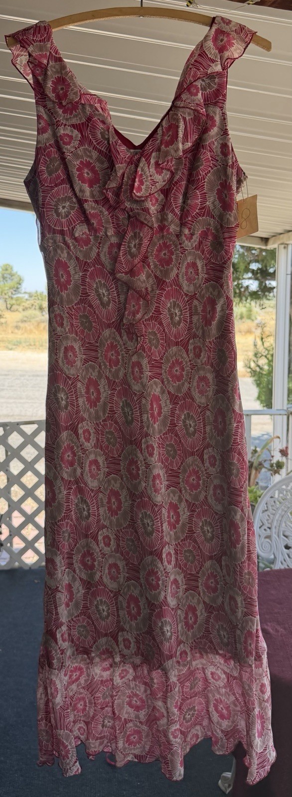 Jonathan Martin Studio 100% Silk Dress Y2K Boho SZ 8
