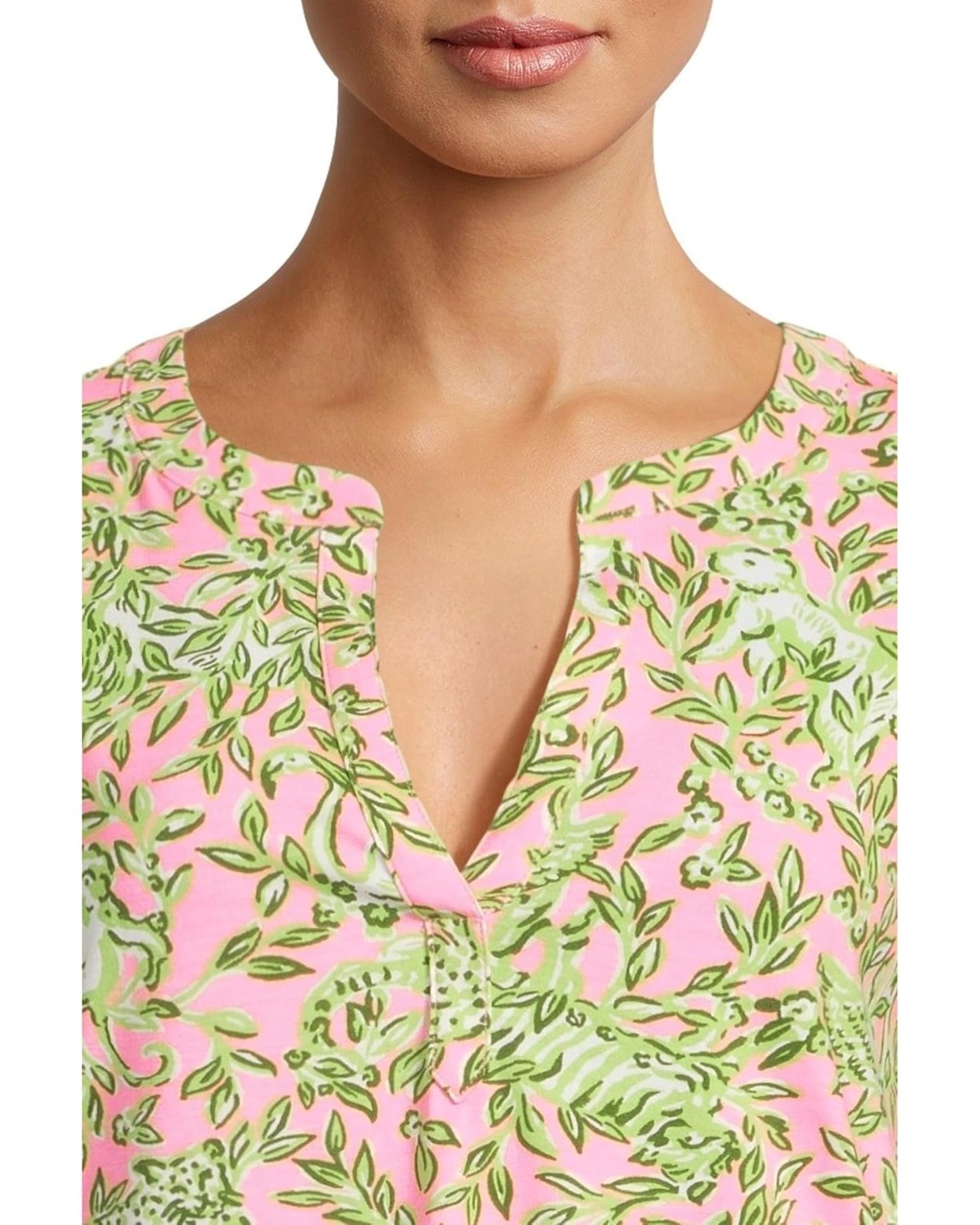 Lilly Pulitzer Dev T-Shirt Dress Rousseau Pink Mane Character Energy Sz L