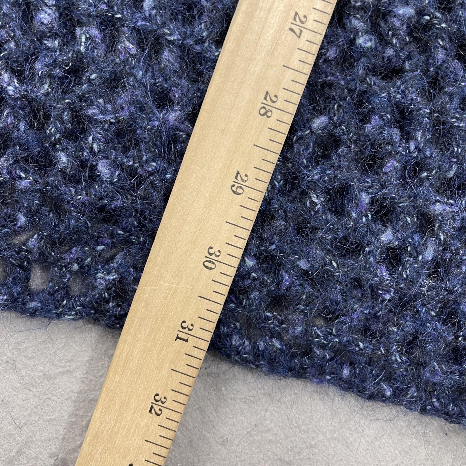 Free People Sweater Dress Womens Medium Blue Mohair Open Knit Sheer Turtleneck