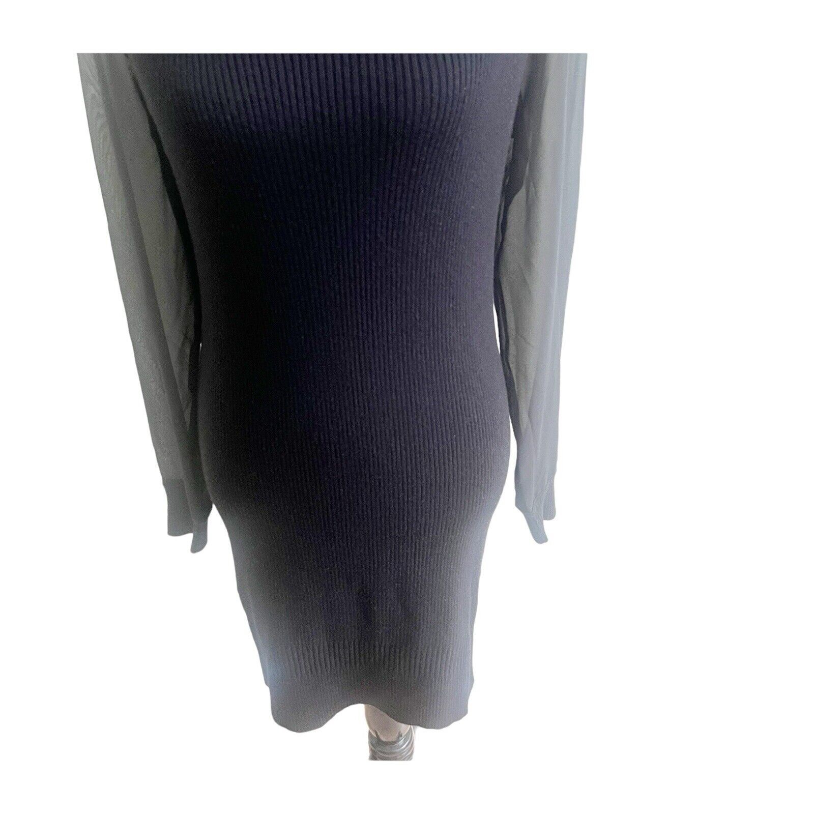 All Saints Milo Funnel Sweater Dress Black Size 6 Wool Cashmere Blend Minimalist