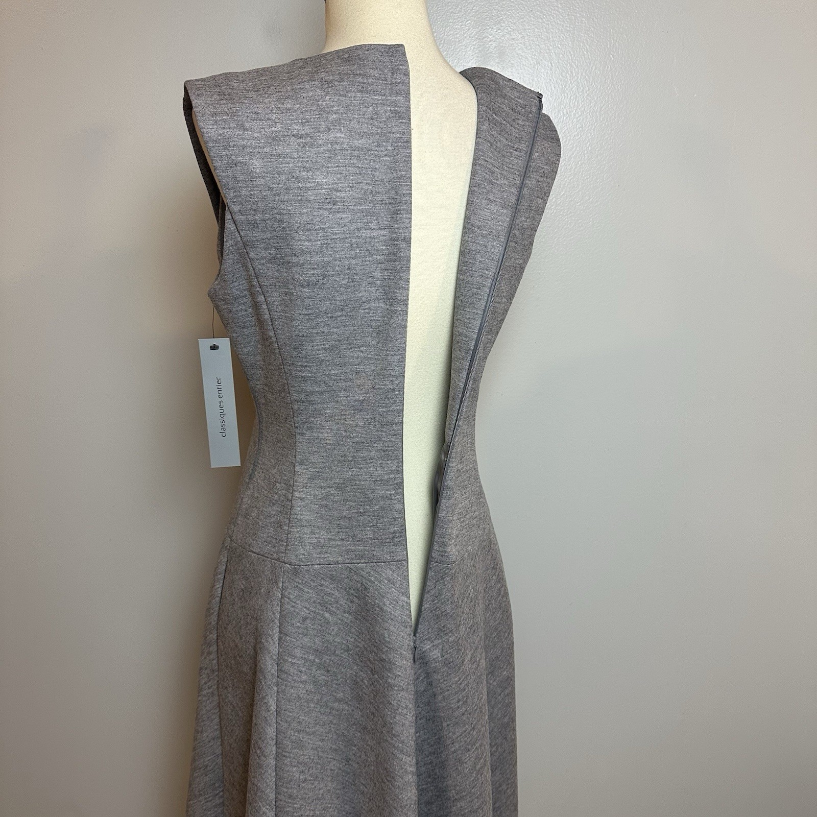 Classiques Entier Size 4 Wool Blend Sleeveless Dress Heather Gray NWT $298