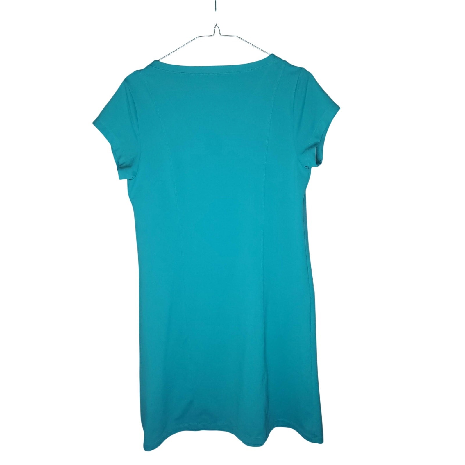 TOAD & CO Tech Tomboy Cap Sleeve V-Neck Dress Teal Size M Travel Stretch