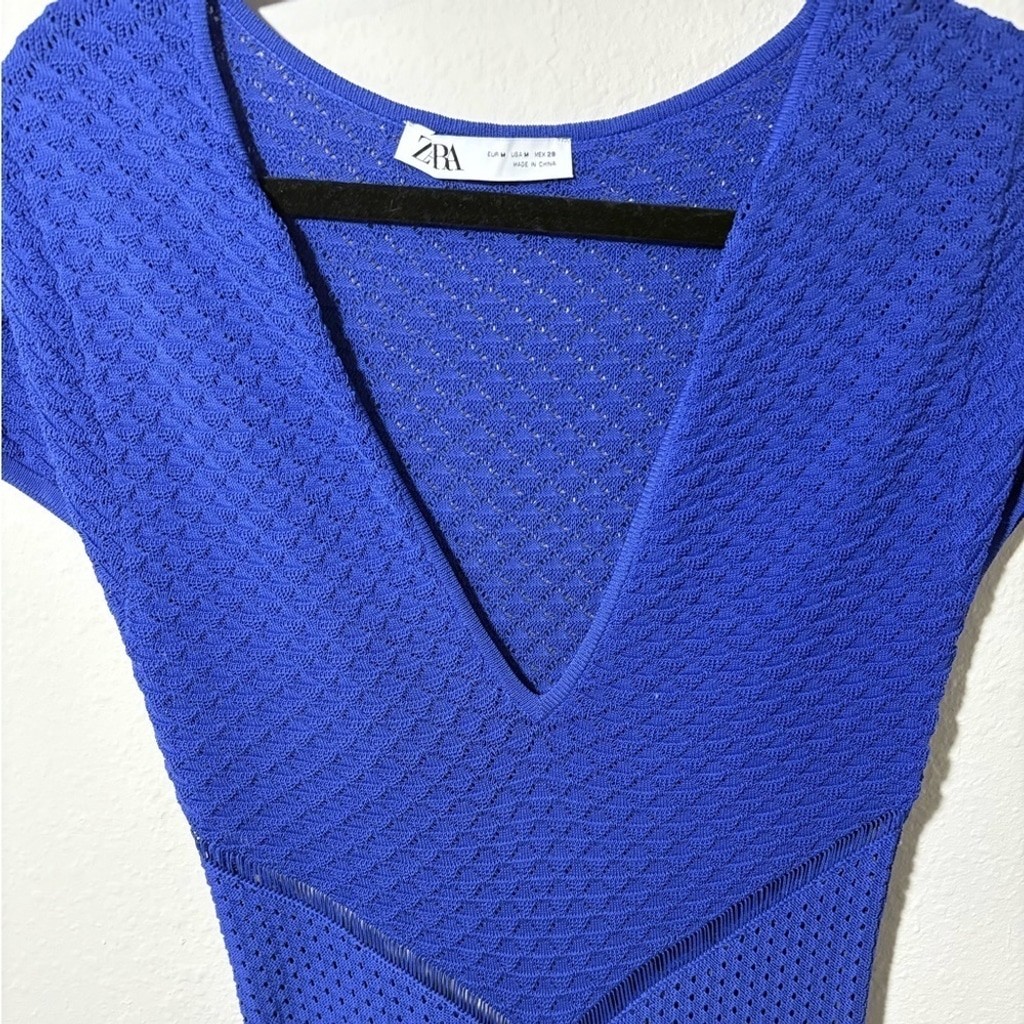 Zara Pointelle Knit Chain Dress – Size Medium