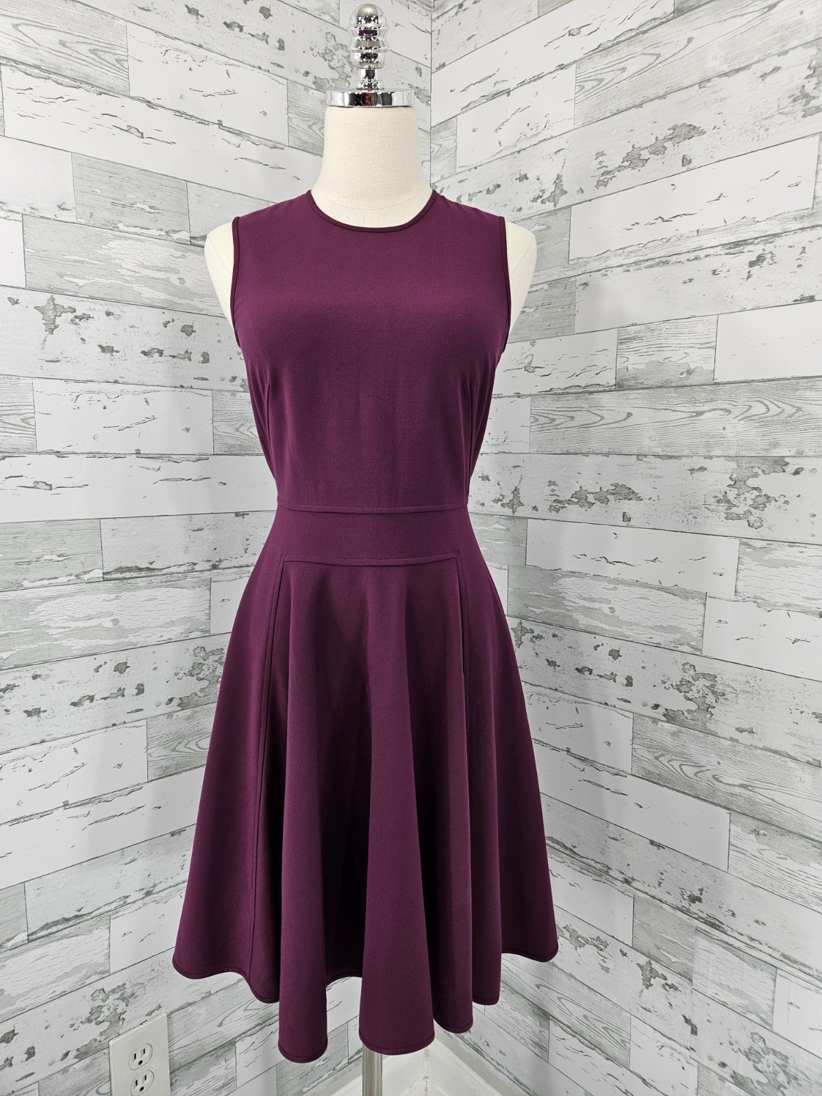 Rebecca Taylor Women’s 0 Burgundy Suiting Fit Flare Ponte Knit Dress