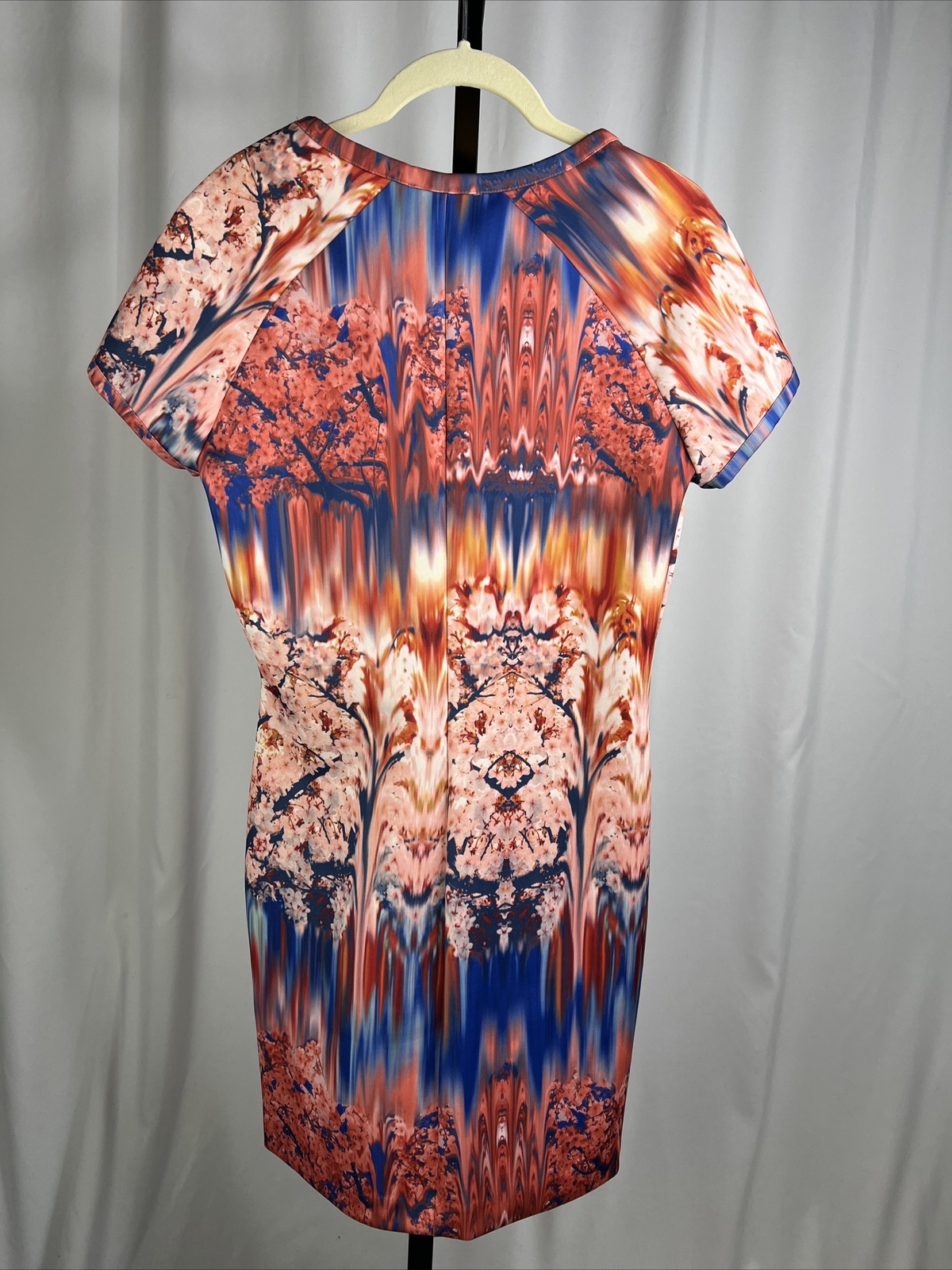 Zara Cherry Blossom Scuba Neoprene Sheath Mini Dress – Size Medium, NWT