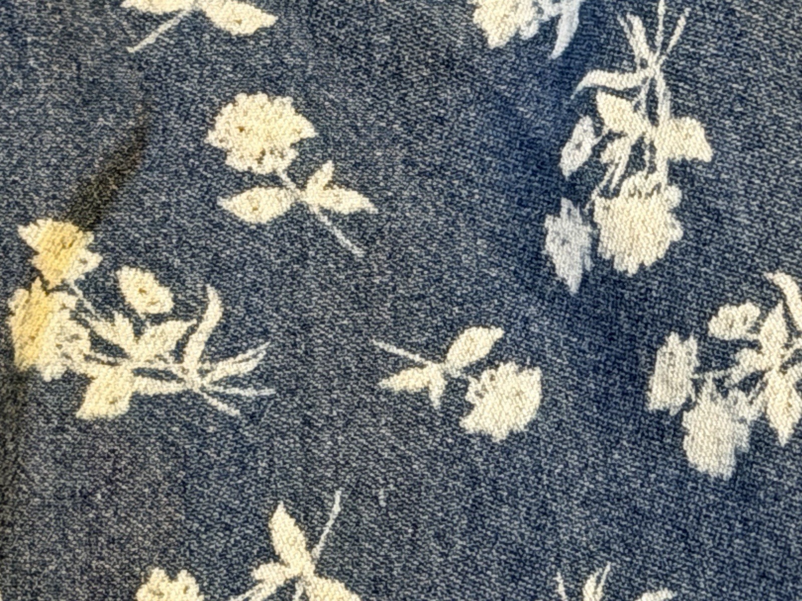 Woman Within Short Sleeve Blue Denim Maxi Dress Women’s 28W w/Floral Pattern