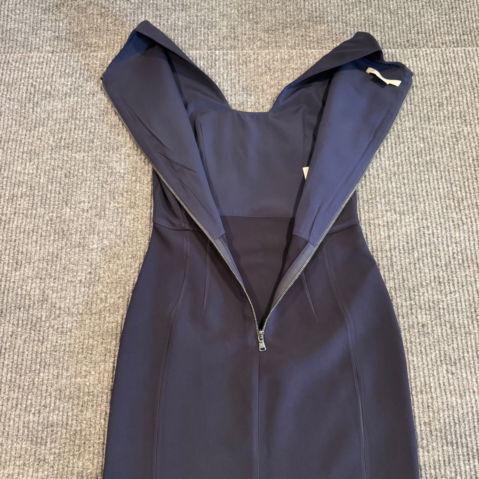 Antonio Berardi Silk Blend Sheath Midi Dress US 2 EU 38 Designer Luxury Chic