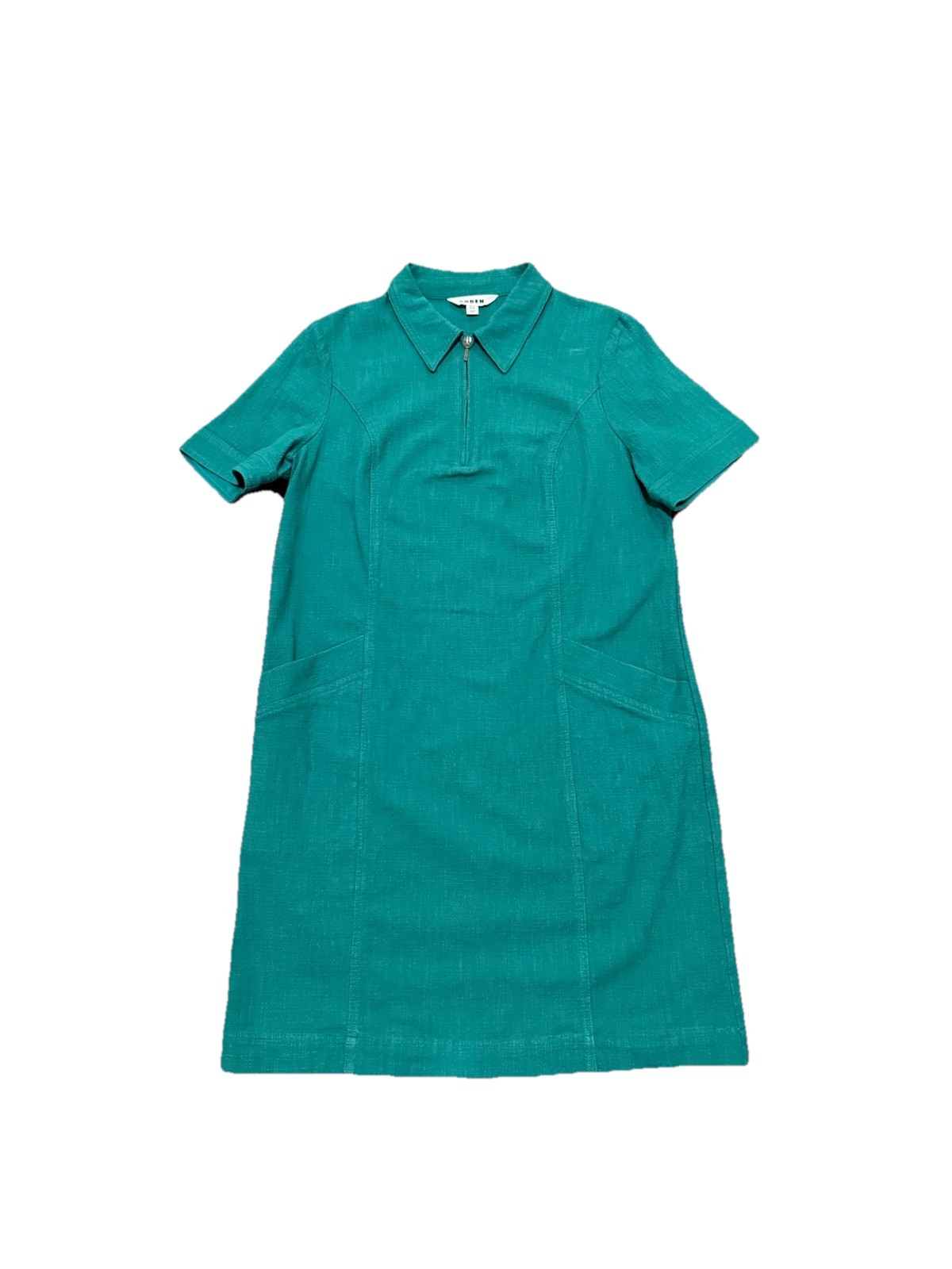 Boden Green Zip Front Shift Dress Mini 10 L Tall