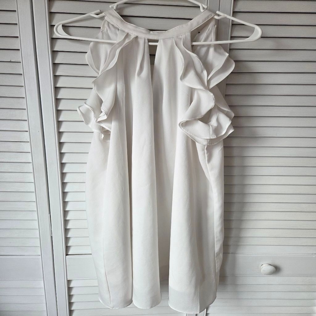 Women’s Alythea White Ruffle Dress M