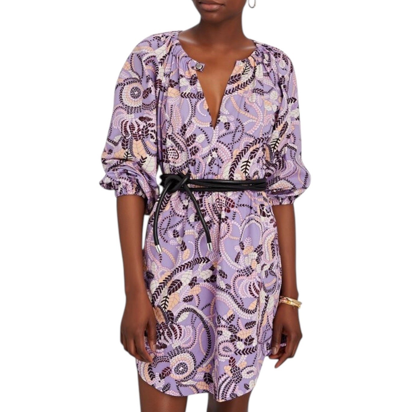 A.L.C. Women’s Rosanna Purple Paisley Print 100% Cotton Mini Dress Size 6