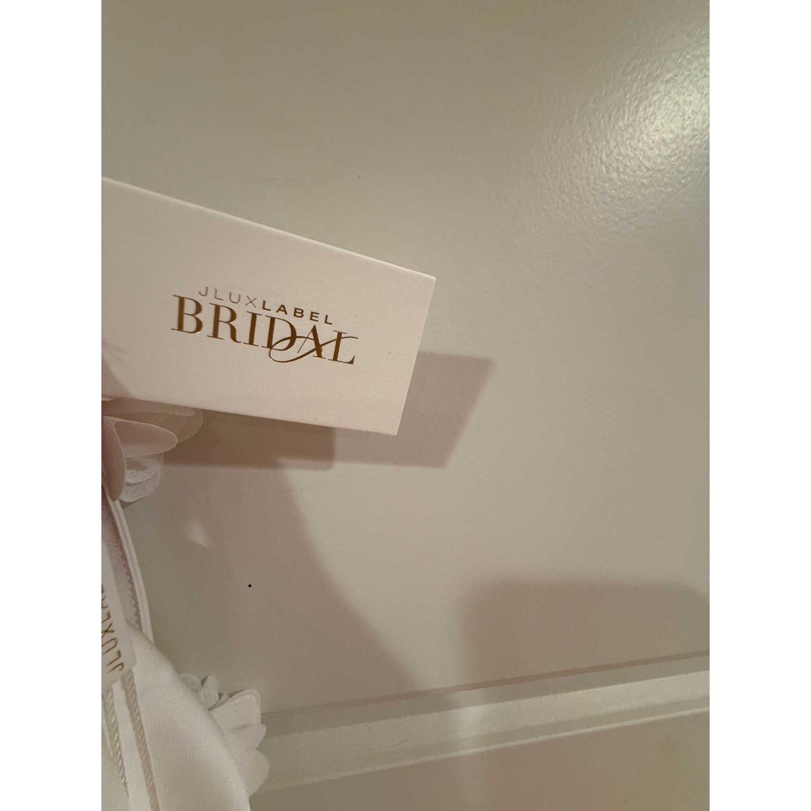J Lux Label Bridal Down The Aisle Satin Gown Ivory Womens Size Large