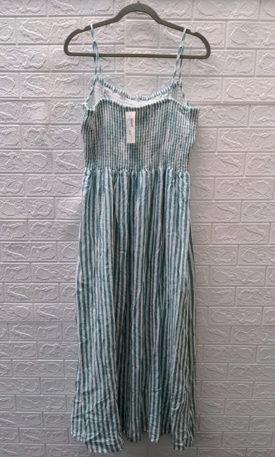 New Z Supply Bayside Stripe Linen Maxi Dress La Palma Sz L