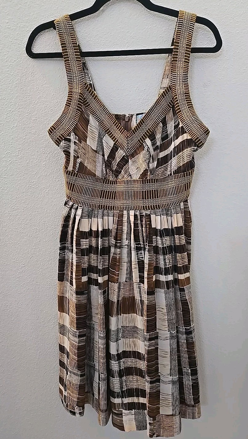 Plenty By Tracy Reese Dress Petite Silk Fit & Flare Mini Bohemian Preppy Plaid