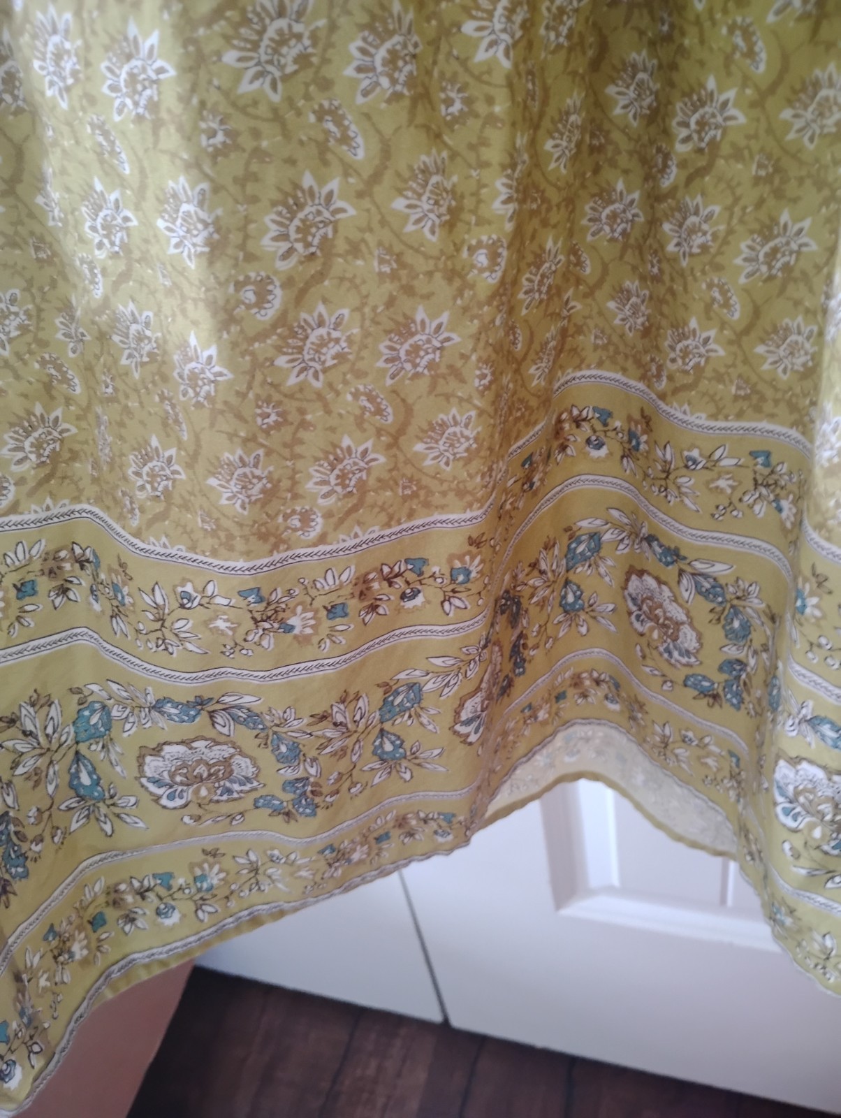 Japan womens cotton blend floral panel print dress yellow Journal Standard