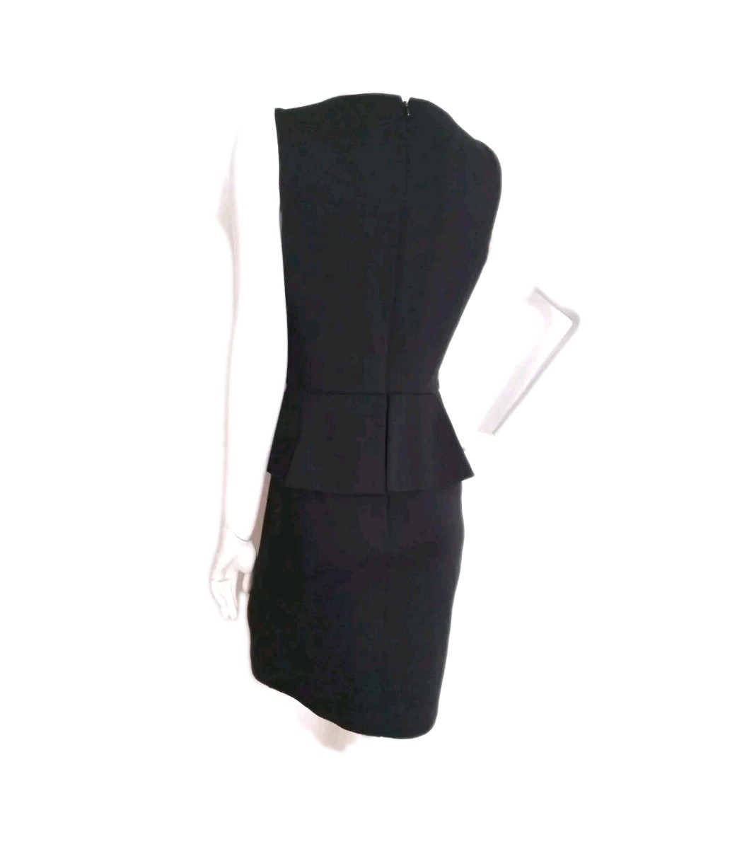 Hobbs London Peplum Sheath Dress UK 10 Ponte Knit Black Classic Sleeveless Women