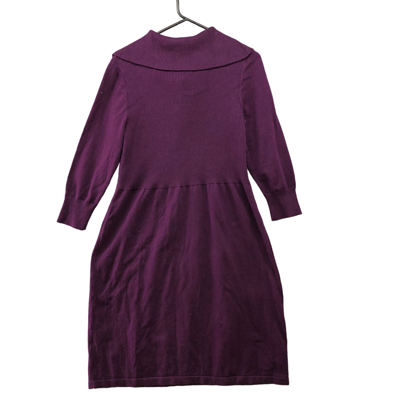 NWT American Living Cowl Neck Sweater Dress L Purple Long Sleeve Knit A Line