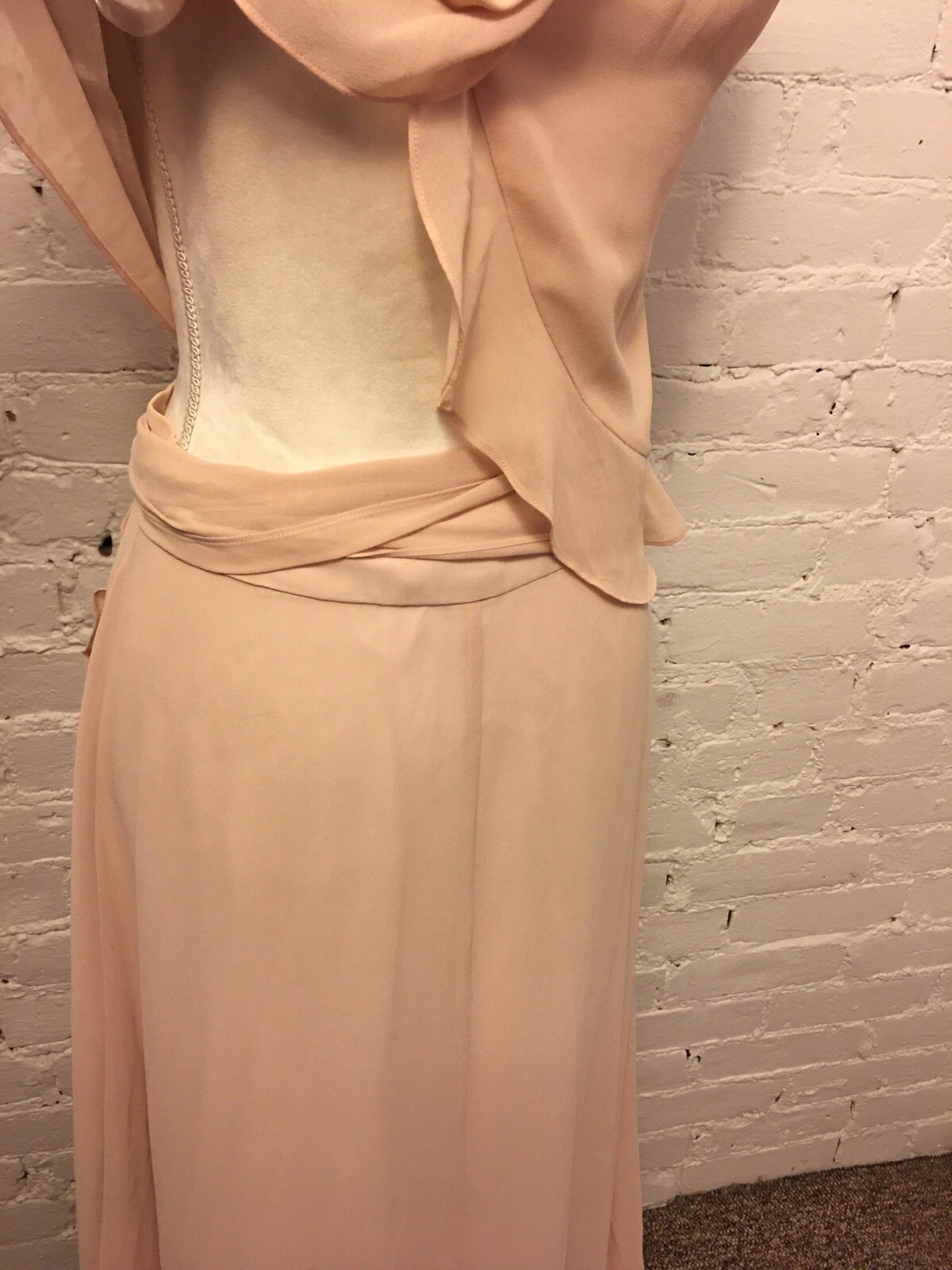 Bhldn Donna Morgan Collection ruffle halter and maxi skirt set pink 8 wedding
