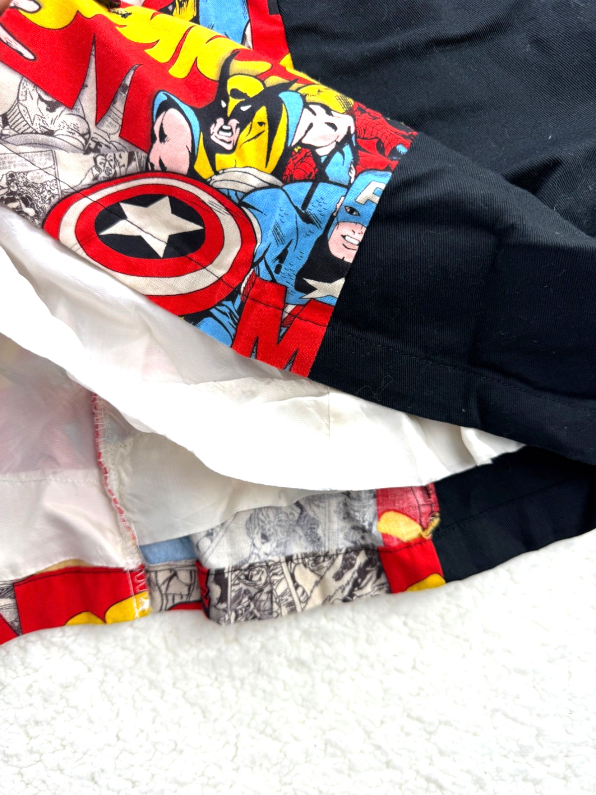 Marvel Comics Black and Character Print Button Up Sleeveless Dress Size M