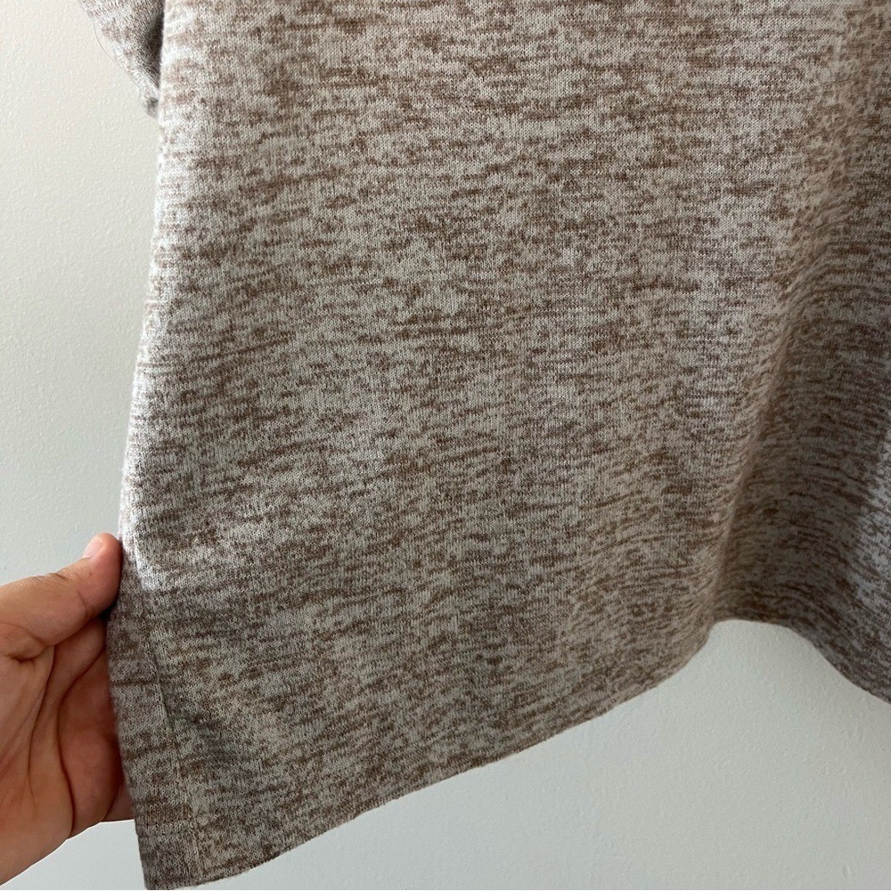 Zara Cinched Long Sleeve Cream Tan Soft Lightweight Oversized Sweater Dress Med
