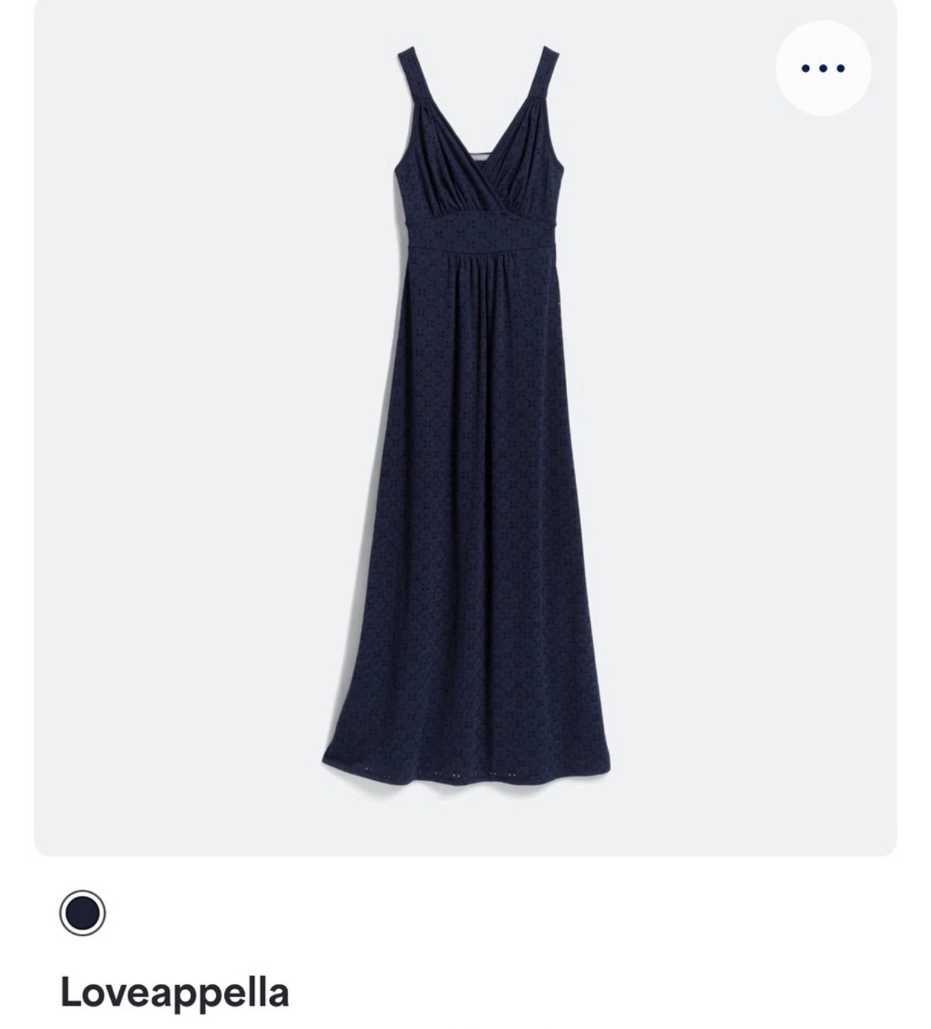 Loveappella Maxi Dress Long V-Neck Sleeveless Solid Blue Regular Womens L
