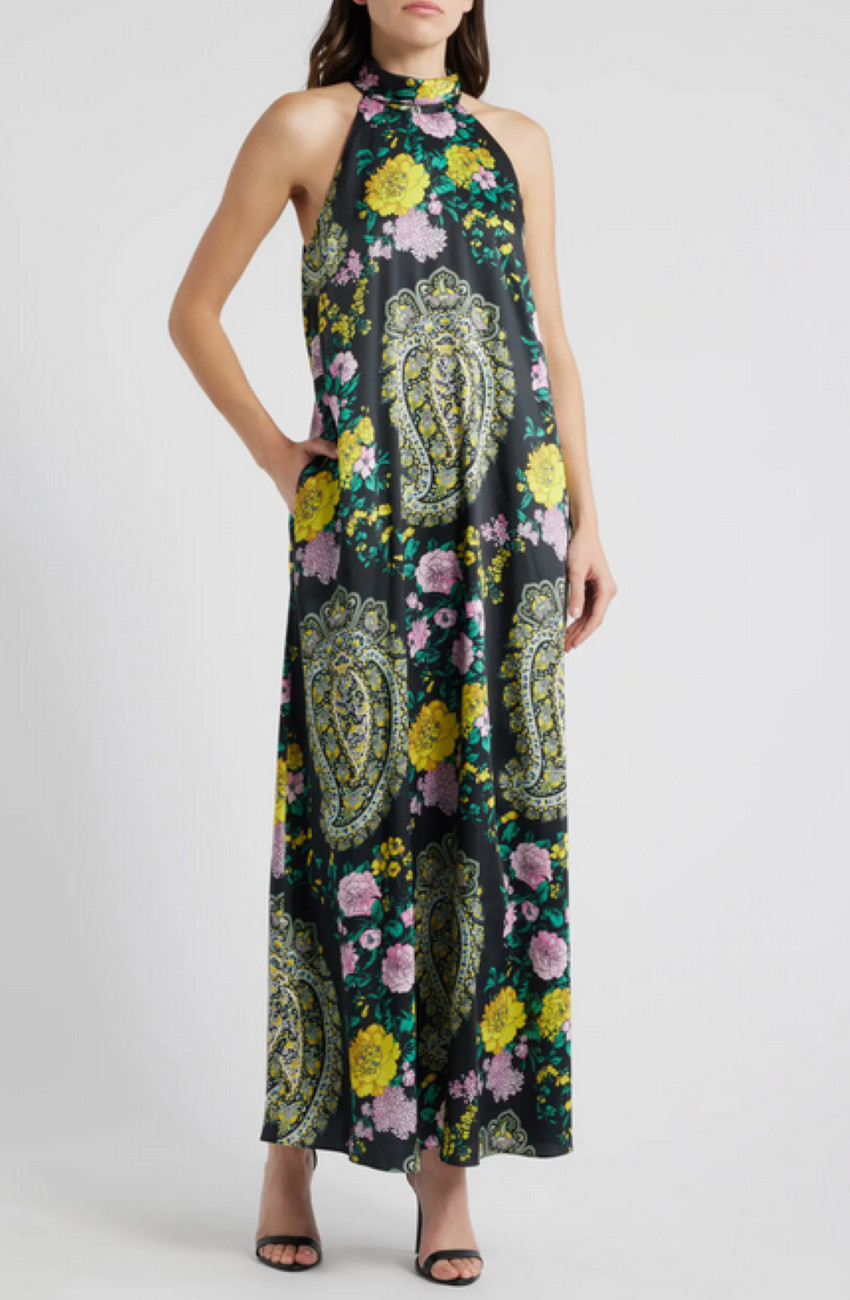 Kobi Halperin Genesis Printed Halter Maxi Dress MSRP $698 Size S # 3B 2718 Blm