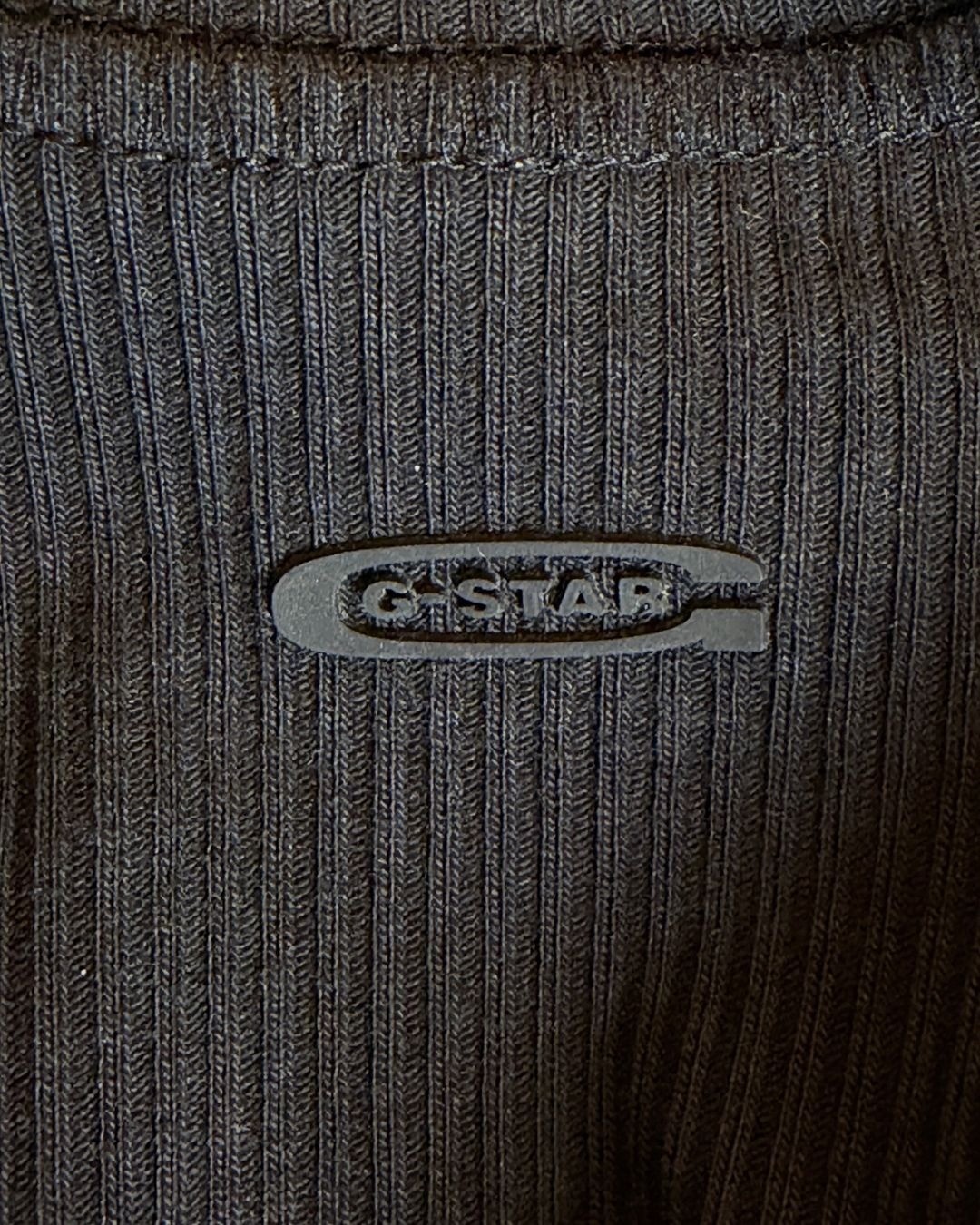 G-Star Raw Slim Rib Long Sleeve Mock Neck Dress | Dark Black | XS | NWT