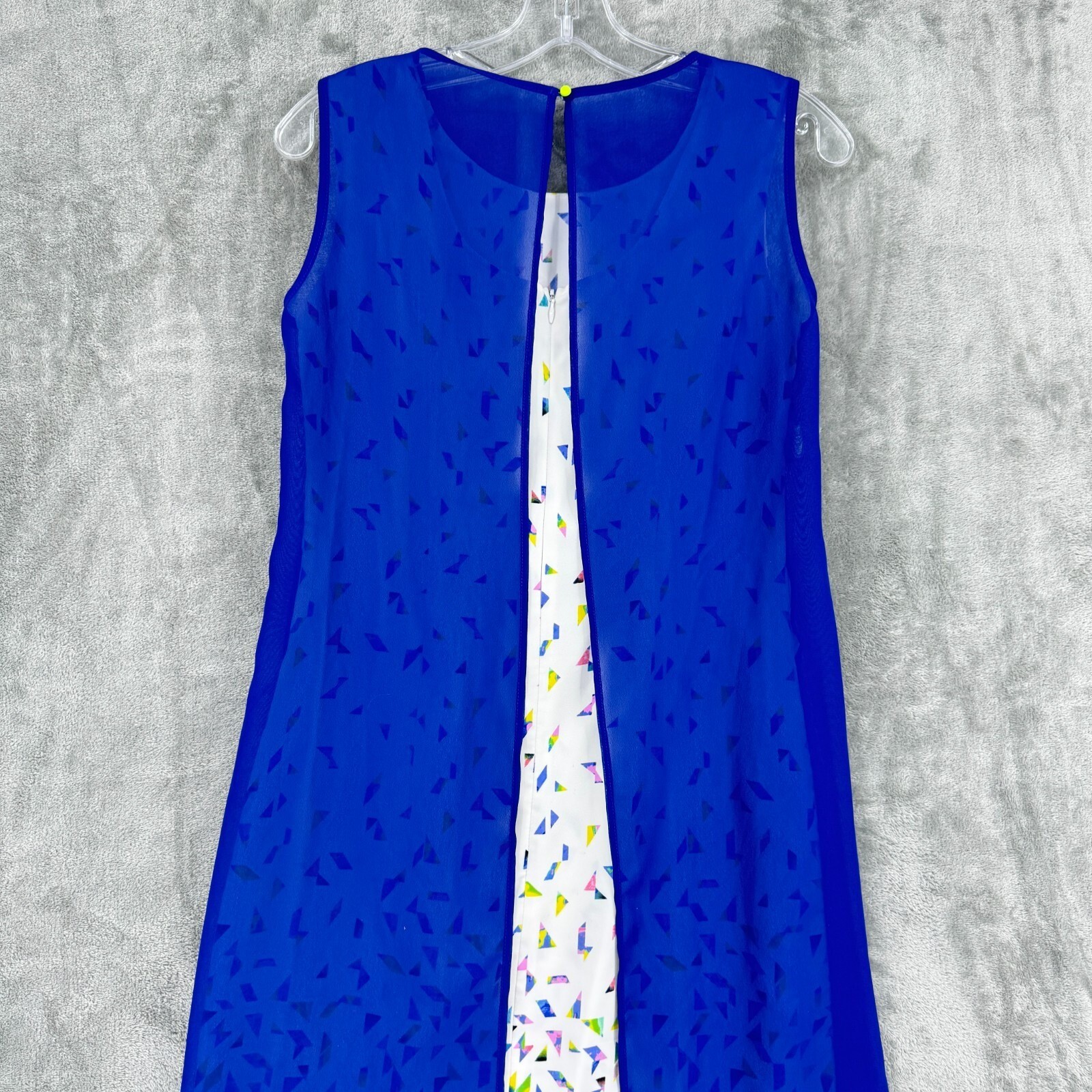 Lily Dress Womens Medium Abstract Button Career Classic Sheath Career Casual Zip