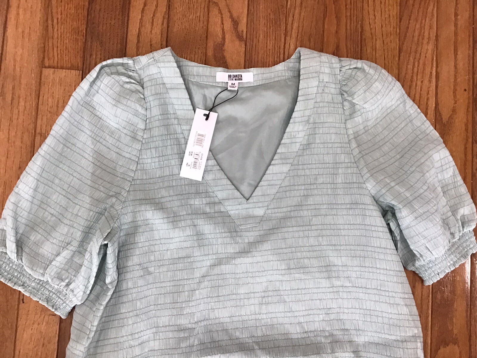 NWT Steve Madden x BB Dakota Balloon sleeve dress sea mist size M V-neck Lining