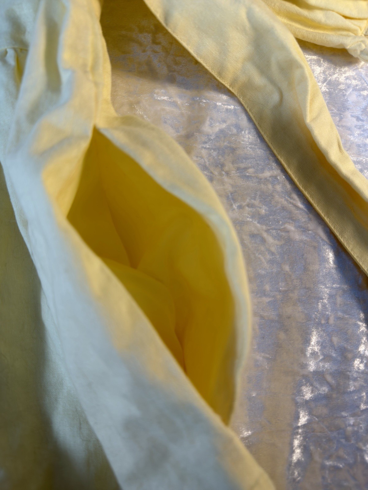 Barbour Yellow Linen Midi Dress Puff Sleeve Tie Back Womens 10 NWT