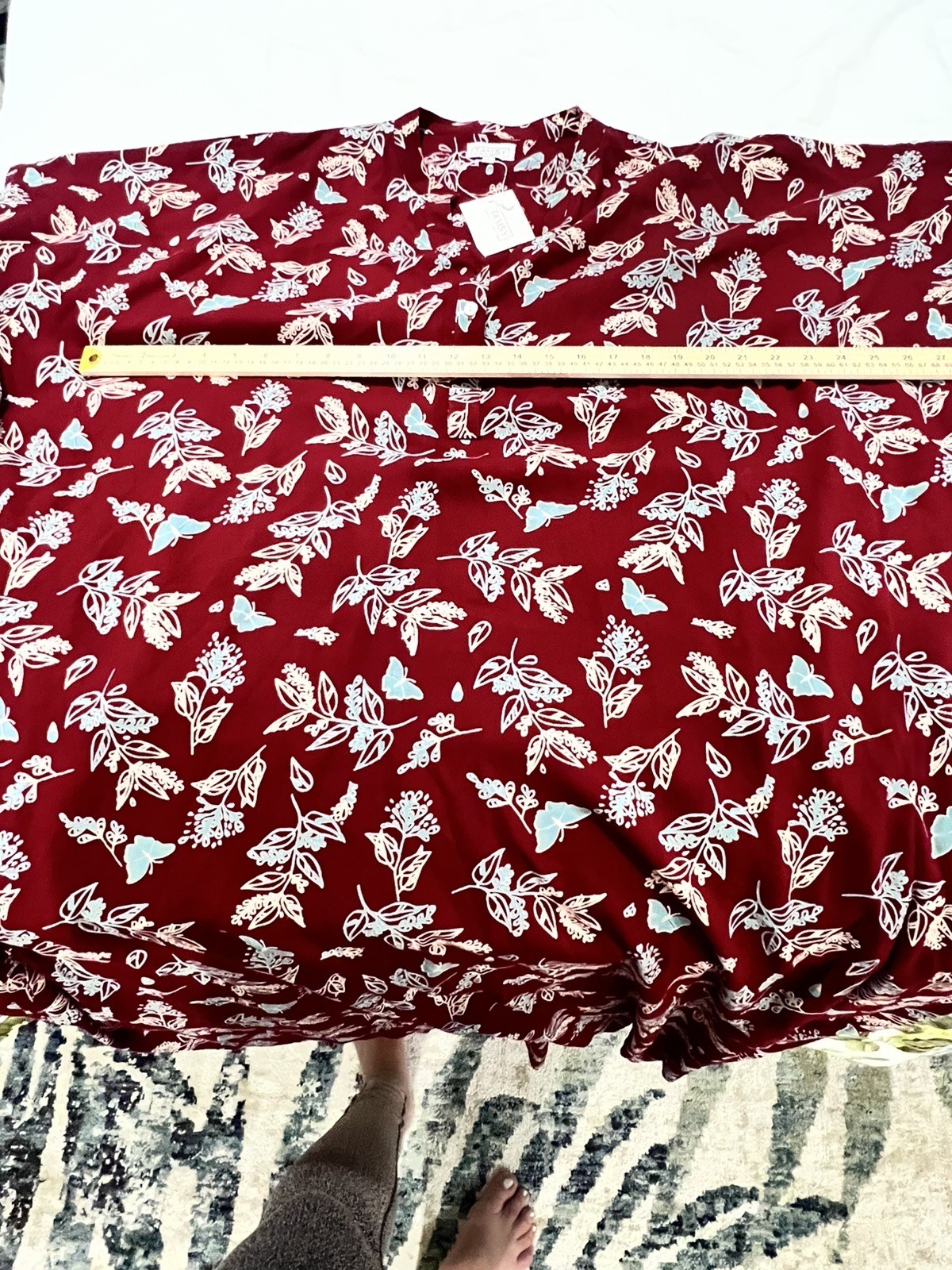 TAMSY NWT Red Boho Flower Pattern One Size Machine Washable Light Weight