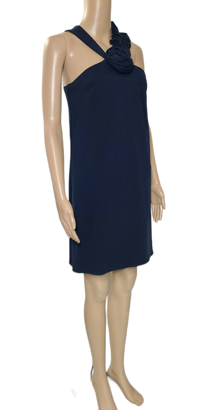 VOOM by JOY HAN Navy Blue Rosette Halter Neckline Mini Dress Sz M