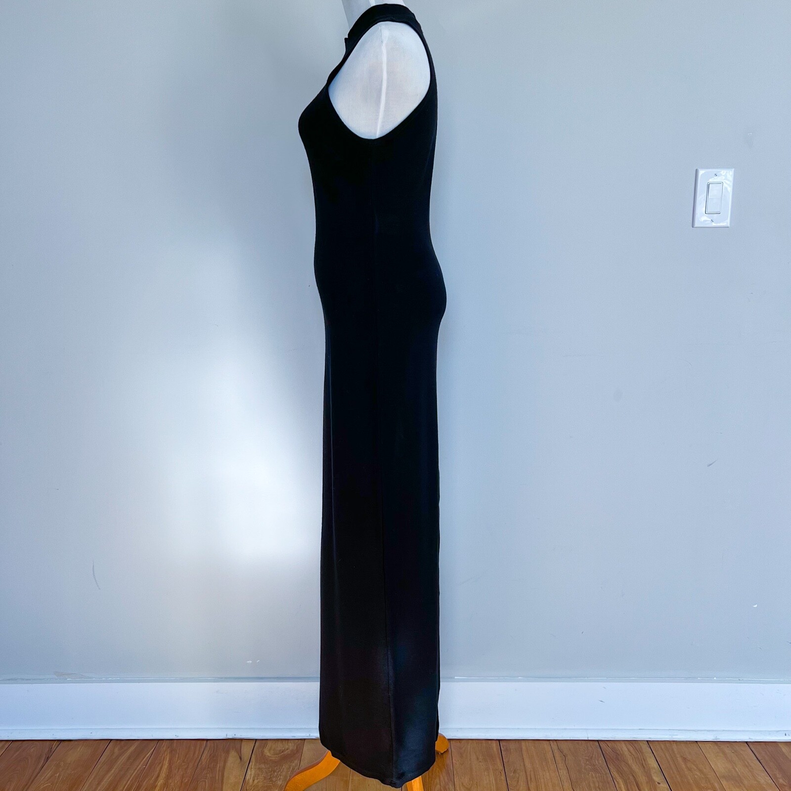 Rebecca Collection | EU38 6 Sexy Maxi Mock Neck Halter Stretch Dress Back Slit