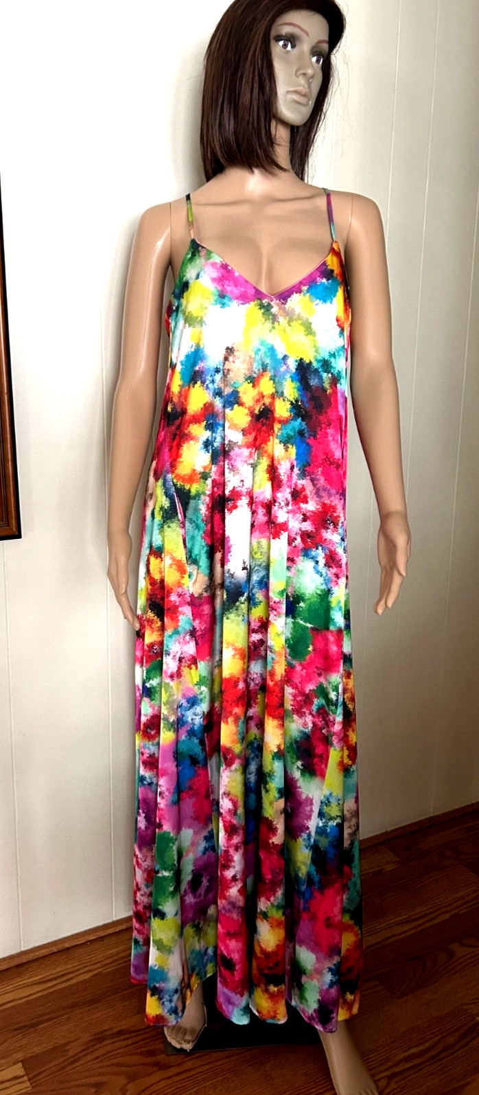 Nickole Miller Fashion Dress Abstract Watering Print M sz NWT