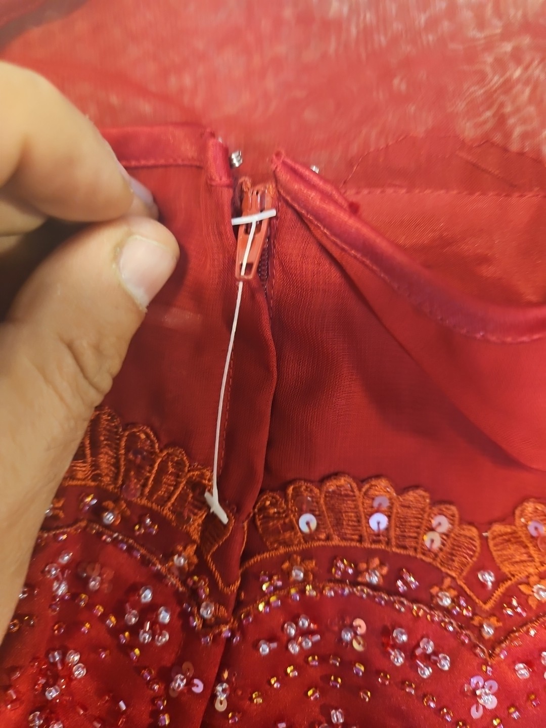 Cherish Apparel womens red satin formal dress size 16 Polyester