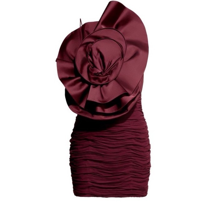 MAGDA BUTRYM H&M ROSE-APPLIQUÉD GATHERED DRESS, SZ M