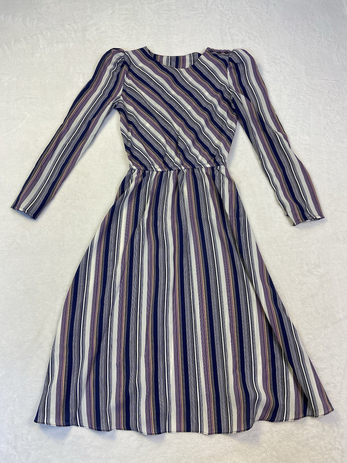 Vintage Jonathan Martin Multicolor Striped long Dress Size 5-6 Long Sleeve