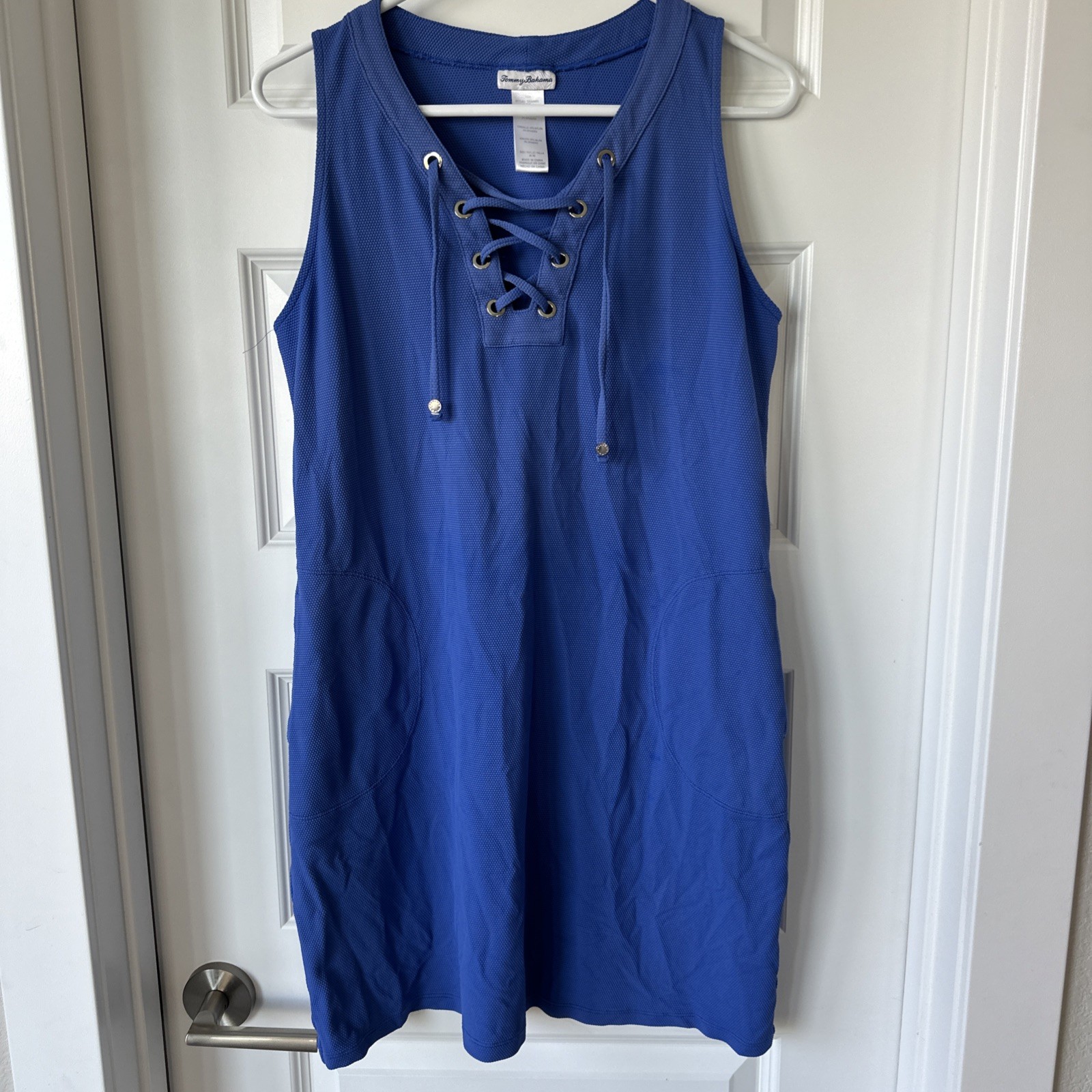 Tommy Bahama Swim Beach or Yacht Nylon Dress with Pockets Lace Up V-Neck Medium