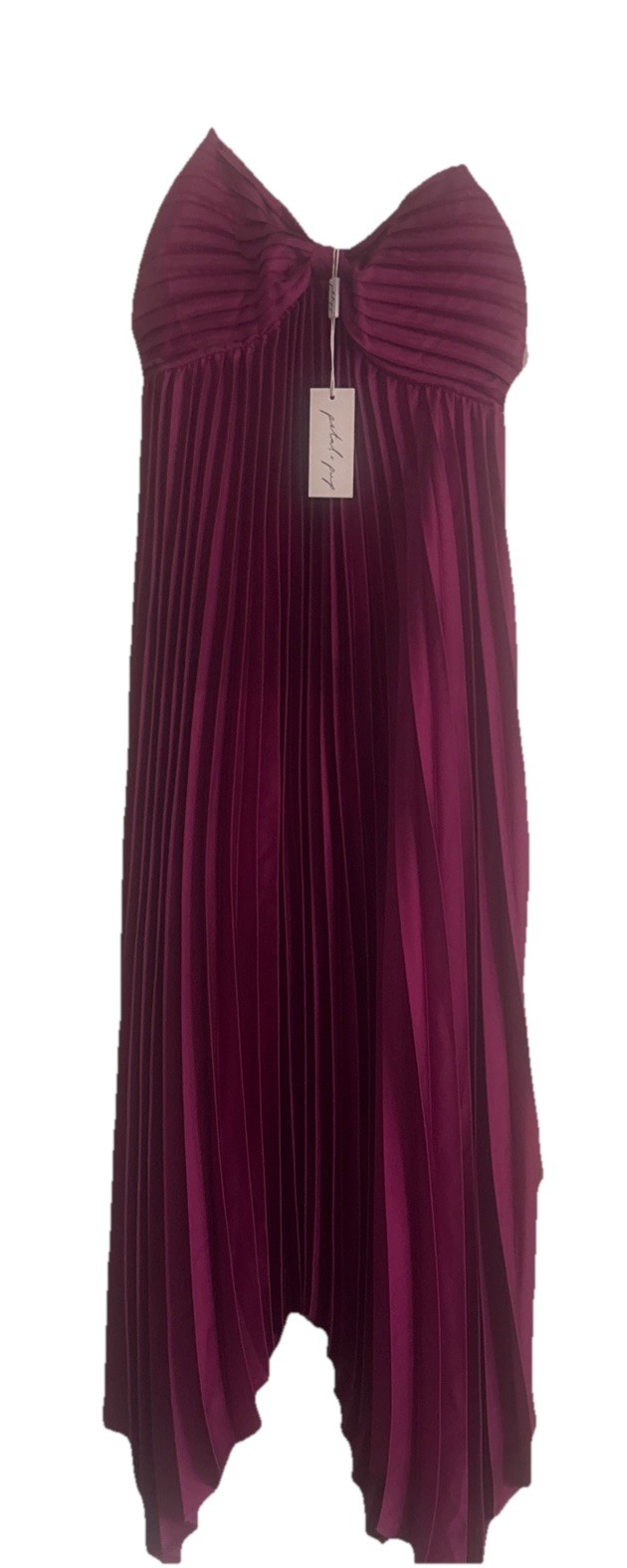 petal and pup Vikki Magenta Pleated Elegant Dress Size 10 Adjustable Straps