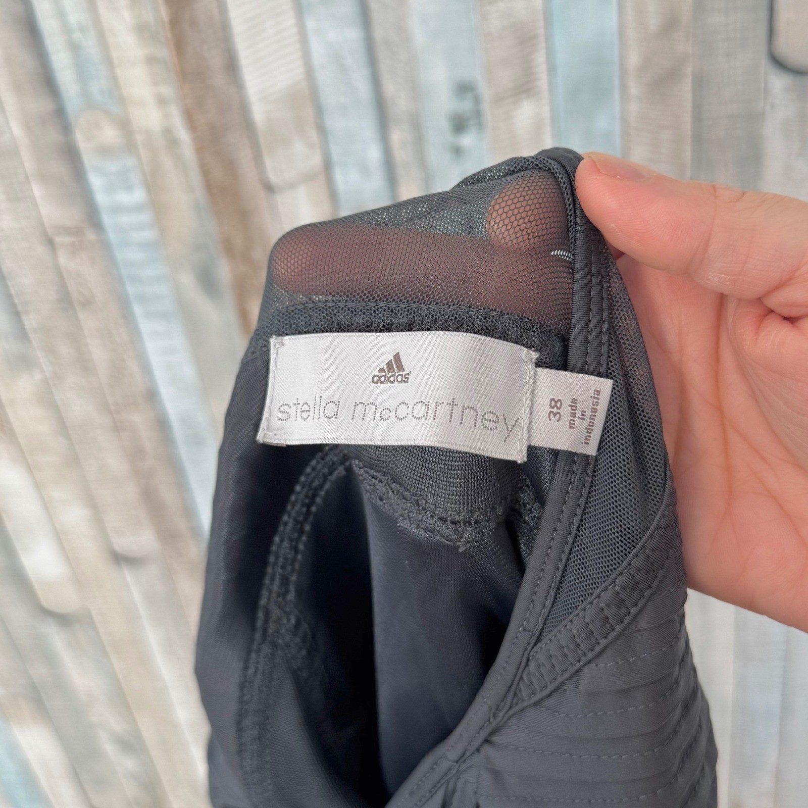 Adidas by Stella McCartney Mini Tennis Dress Mesh Pleated Racerback Charcoal 2 4