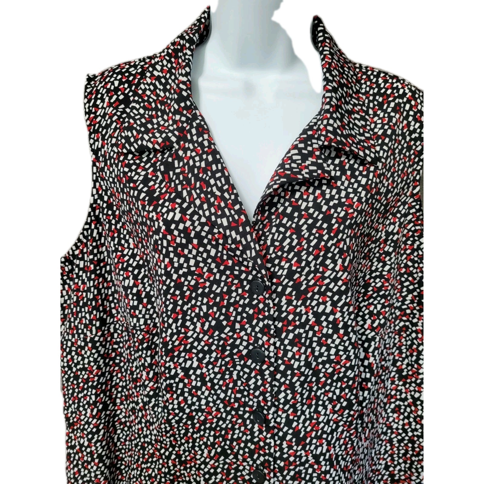 Dressbarn Women’s Maxi Shift Sheath Dress Plus Size 20W Career Black Button Up