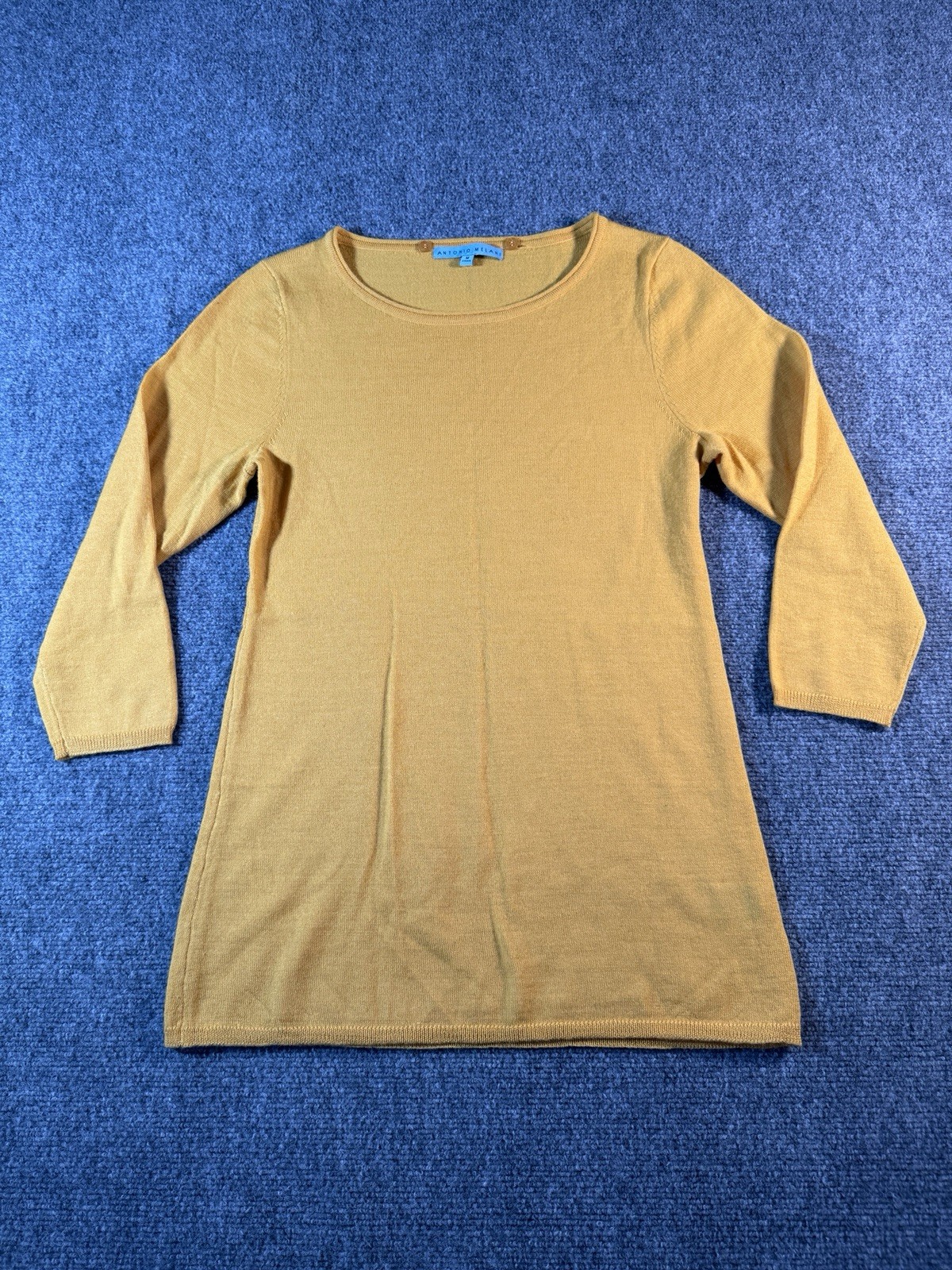 Antonio Melani , solid , Wool Dress, Medium, Wool blend, Mustard/ gold Color