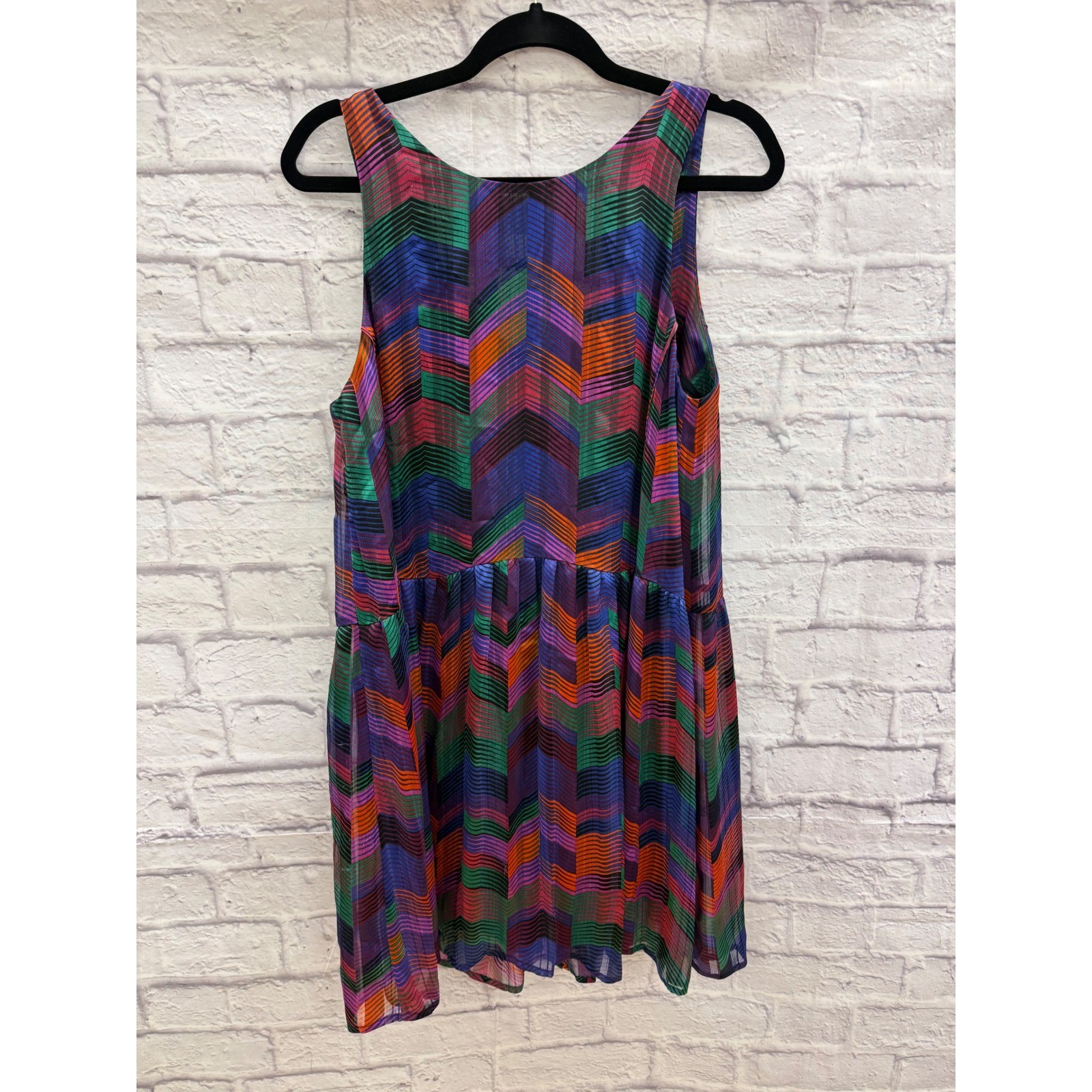 ba&sh Pistol Vert Chevron Stripe Tank Dress Sz 2 US M Multicolor Mini Boho